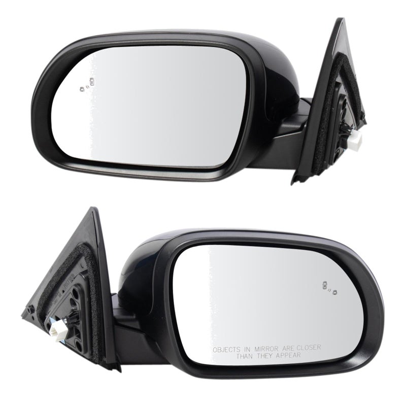 TRQ Driver and Passenger Side Power Heated Mirror Paint to Match with Blind Spot Compatible with 20202023 Kia Soul KI1320239 KI1321239