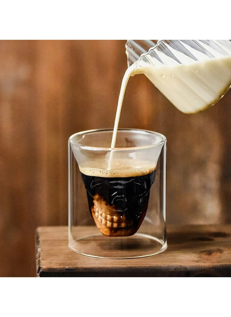 Generic - Crystal Skull Shaped Shot Glass 75Ml Clear Good For Espresso Coffee Or Saudi Qahwa - Image 1