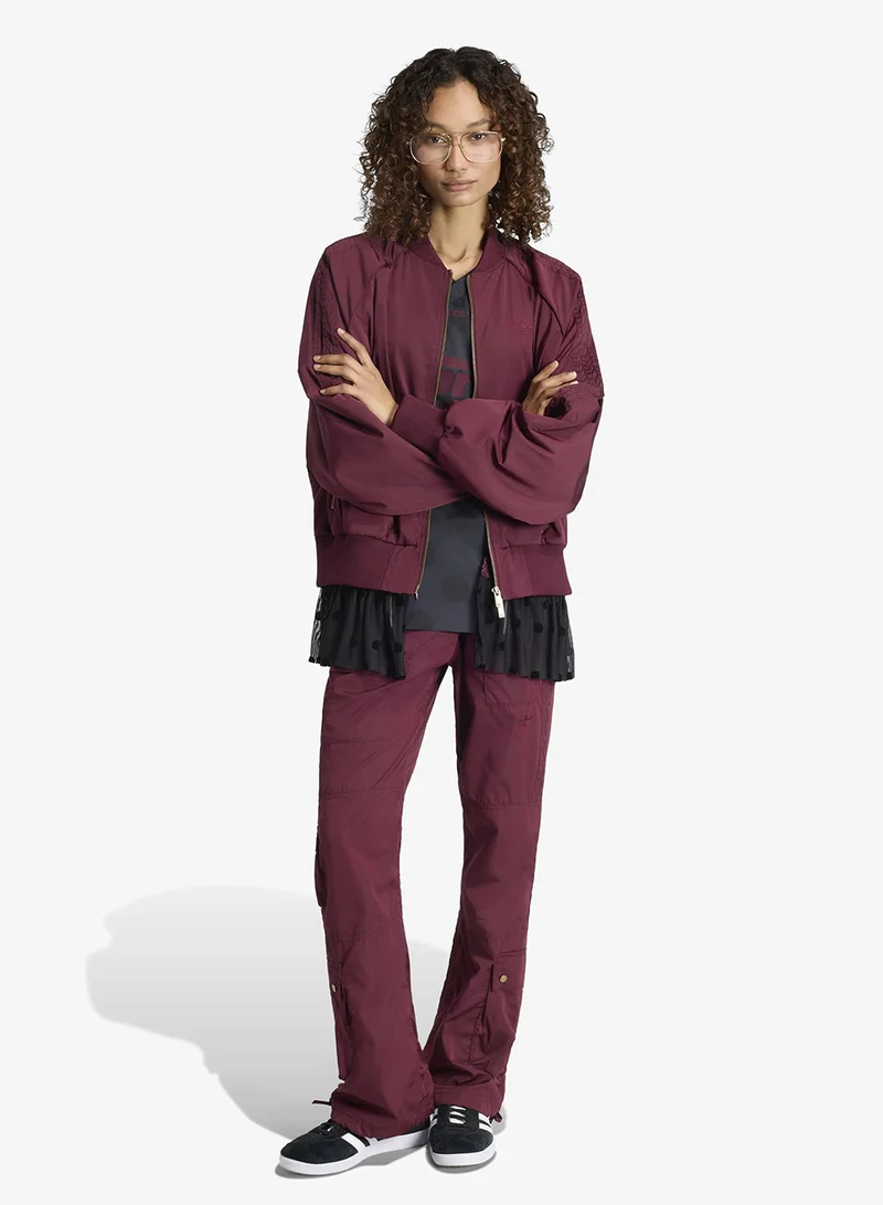 Adidas Originals MAROON Layered Bomber Jacket for Women | Best Price UAE