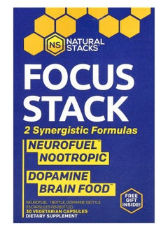 Natural Stacks Focus Stack 2 Bottles 15 Vegetarian Capsules Each 
