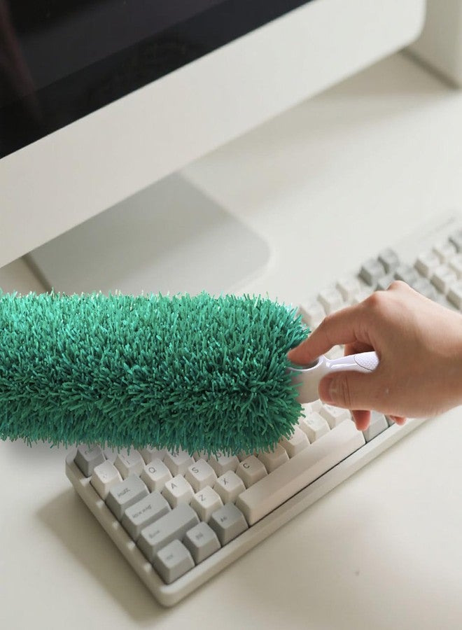 EHOMGUI Microfiber Duster with Handle and Washable Duster Head, Dusters for Cleaning,Green, Reusable Cleaning Tool,2PCS - Image 4