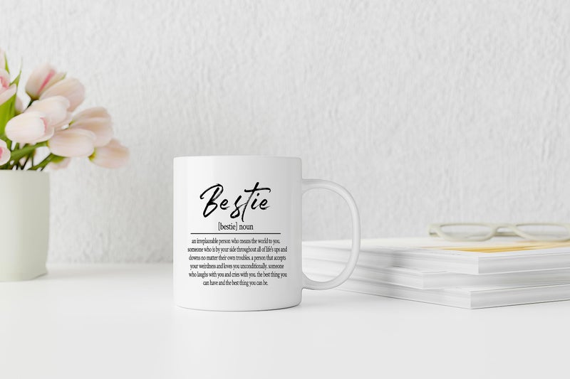 QASHWEY Bestie Definition Coffee Mugs Mug,Best Friend Bestie BFF Soul Sister Gifts for Women Teen Girls,Inspirational Friendship Gifts Double Side Printed Ceramic Mug Cup 11 Ounce - Image 3