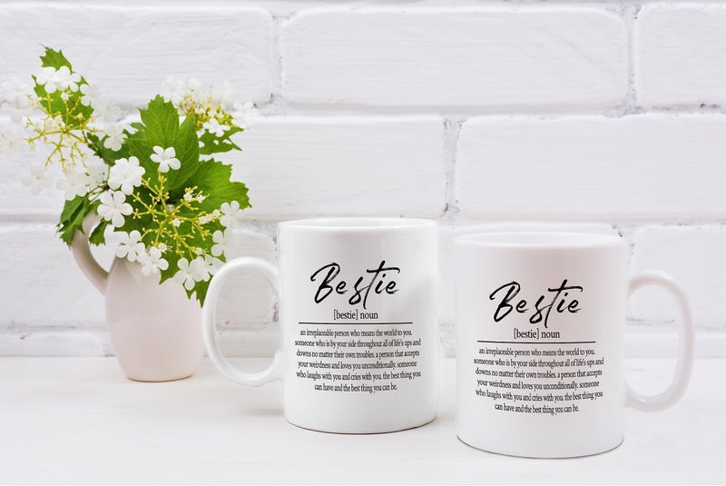 QASHWEY Bestie Definition Coffee Mugs Mug,Best Friend Bestie BFF Soul Sister Gifts for Women Teen Girls,Inspirational Friendship Gifts Double Side Printed Ceramic Mug Cup 11 Ounce - Image 5