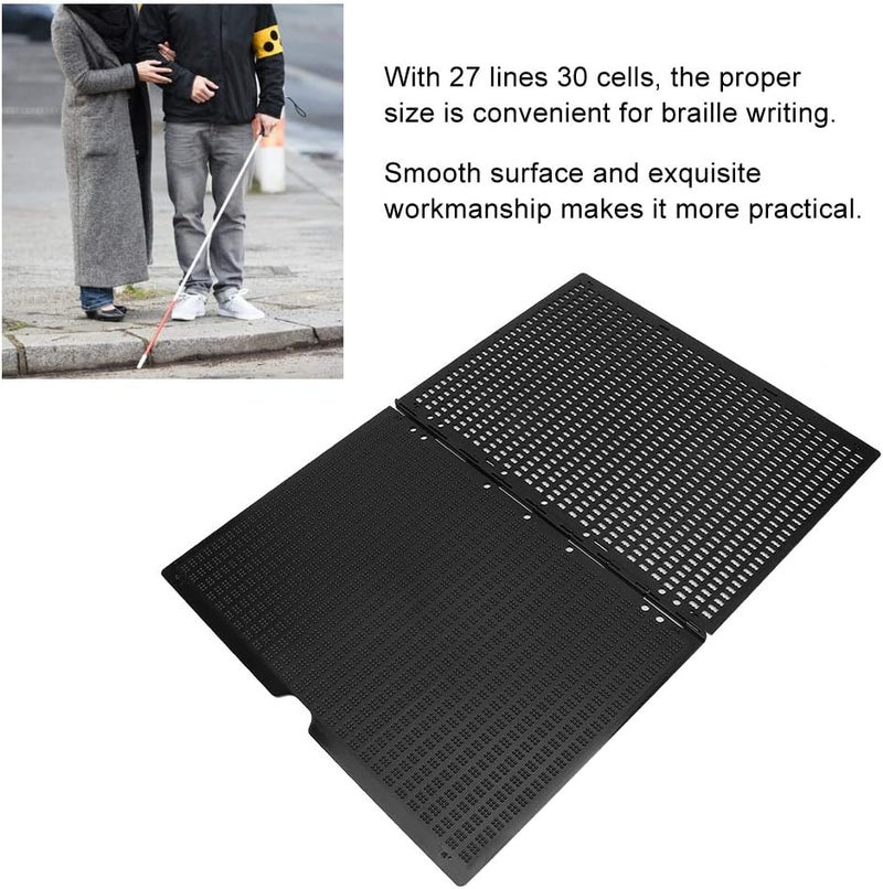 klarako Braille Slate Stylus Kit,Portable 27 Lines 30 Cells Braille Writing Slate and Stylus Braille Learning Tool Accessory Braille Paper for Slate Or Brailler - Image 2