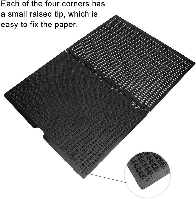 klarako Braille Slate Stylus Kit,Portable 27 Lines 30 Cells Braille Writing Slate and Stylus Braille Learning Tool Accessory Braille Paper for Slate Or Brailler - Image 3