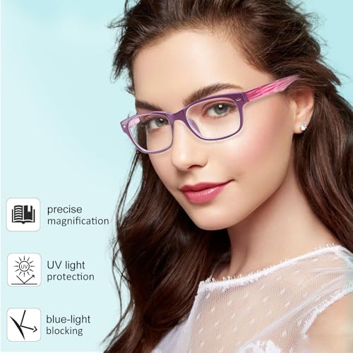 BLOEXCLU 6 Pack Reading Glasses for Women Men Blue Light Blocking Spring Hinge Computer Readers, Anti Eyestrain/Glare (6 Mixed C1, 1, Diopters) - Image 5