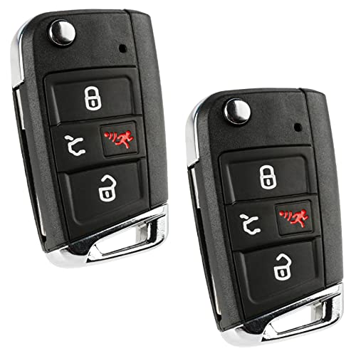 KeylessOption 2x Keyless Option Remote Key Fob Shell Case Cover For VW Volkswagen (NBGFS12P01) - Image 4