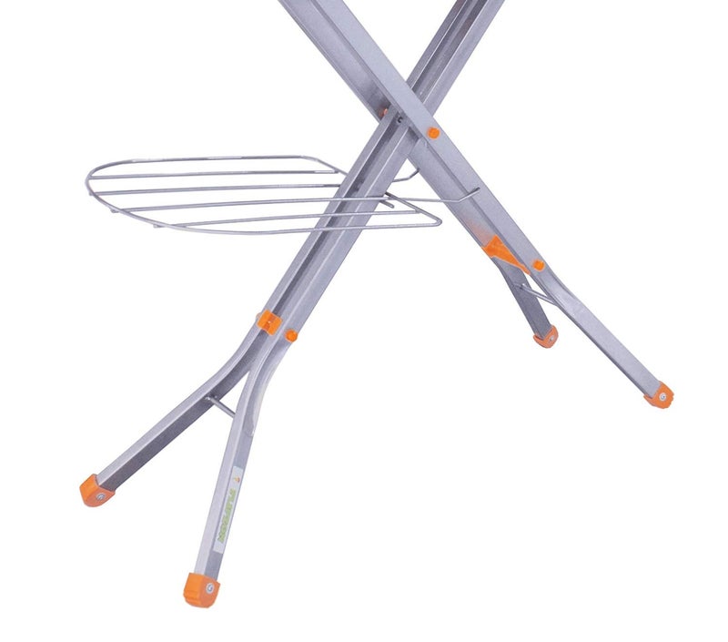 Grazia Steel Mesh Board Large Foldable Ironing Board with Aluminised Ironing Surface (Silver Orange)- 15 inch - Image 5