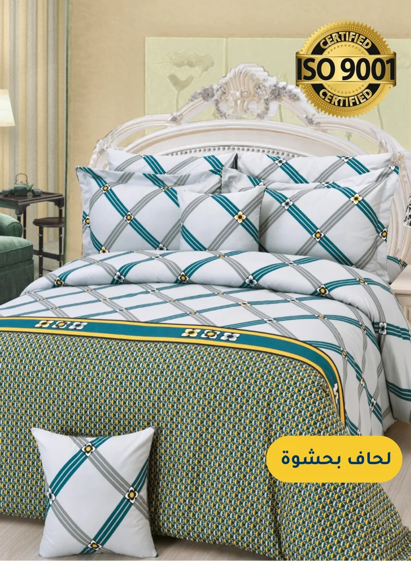 سيد المنسوجات المنزلية مفرش صيفي مزدوج من مايكروفايبر، يناسب سرير بحجم 200 سم × 200 سم،  8 قطع، مع الحشوة، سلسلة سيلين