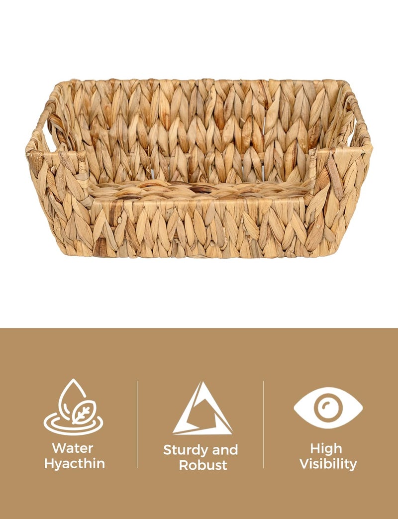 StorageWorks Wicker Basket for Pantry Organizers and Storage, Stackable Water Hyacinth Storage Baskets for Pantry Shelves, 2-Pack - Image 3