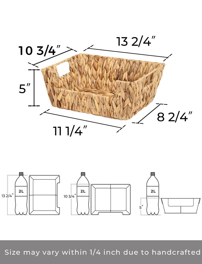 StorageWorks Wicker Basket for Pantry Organizers and Storage, Stackable Water Hyacinth Storage Baskets for Pantry Shelves, 2-Pack - Image 2