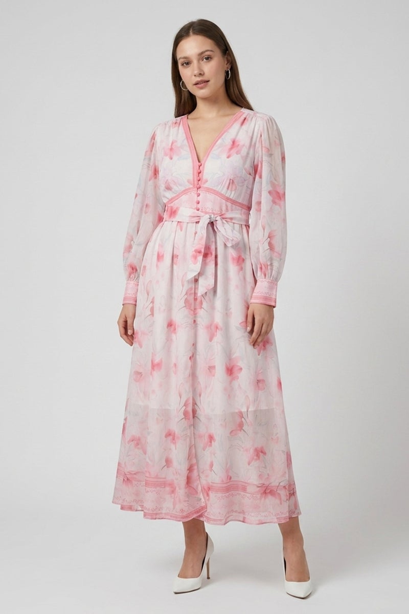 Kathy Ireland Women Floral Pattern Maxi Dress, Multicolor - Image 1