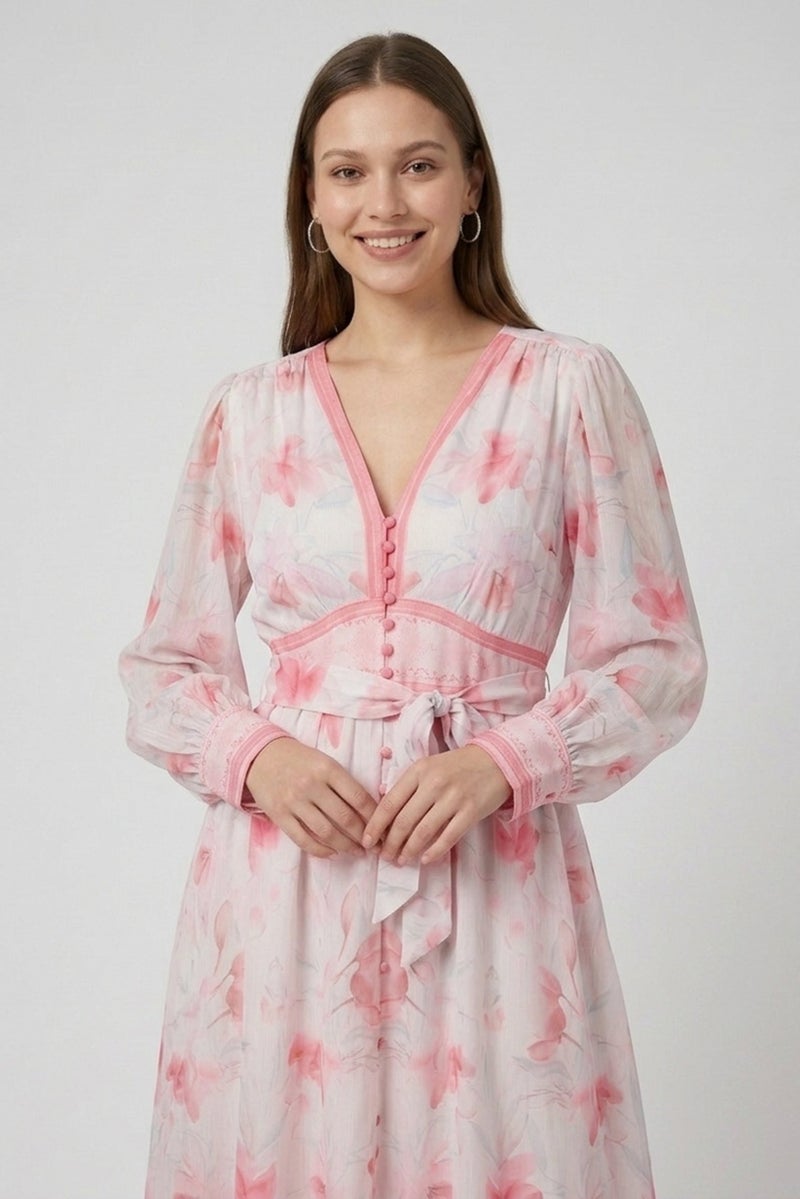 Kathy Ireland Women Floral Pattern Maxi Dress, Multicolor - Image 5