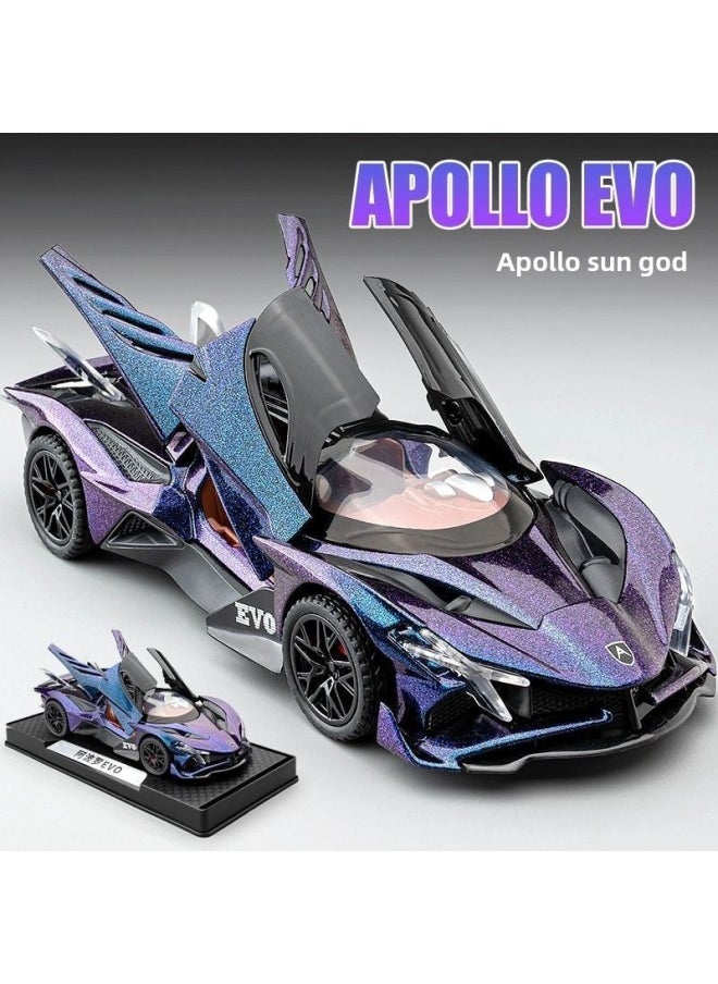 null - Boxed 1:32 Apollo Rambo Bugatti Bentley Alloy Sports Car Model Multi-door Sound And Light Collection Ornaments-Color:1:32 Yellow Bugatti Flying Fire Meteor - Image 1