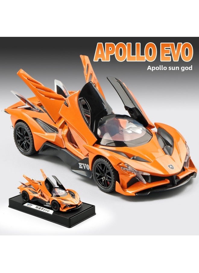 null - Boxed 1:32 Apollo Rambo Bugatti Bentley Alloy Sports Car Model Multi-door Sound And Light Collection Ornaments-Color:1:32 Yellow Bugatti Flying Fire Meteor - Image 1