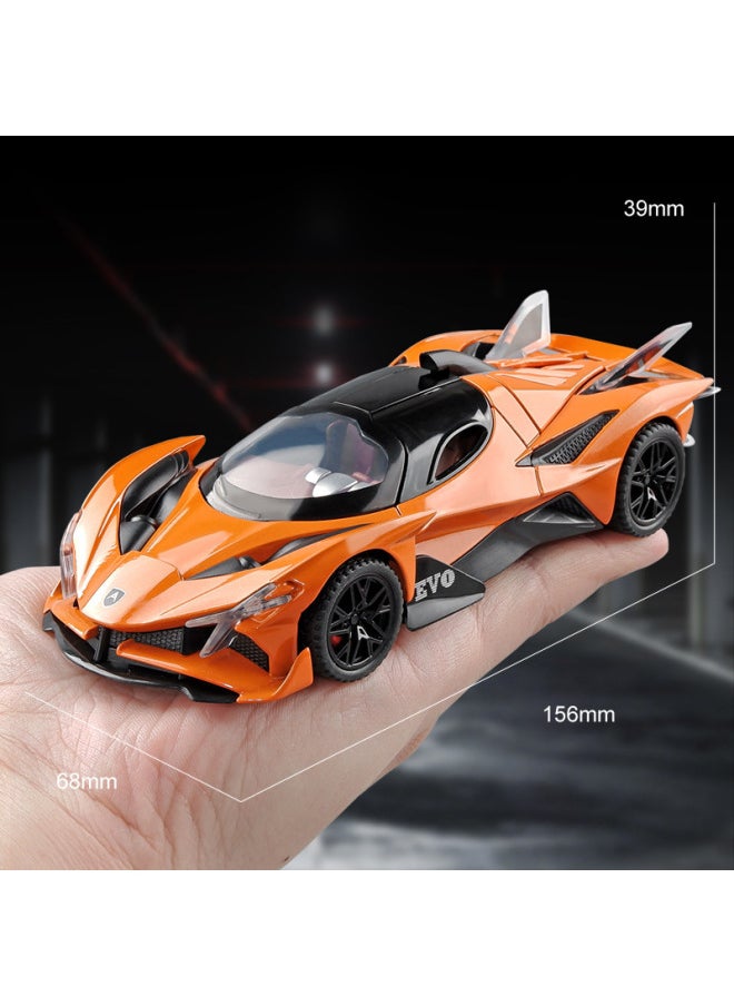 null - Boxed 1:32 Apollo Rambo Bugatti Bentley Alloy Sports Car Model Multi-door Sound And Light Collection Ornaments-Color:1:32 Yellow Bugatti Flying Fire Meteor - Image 1