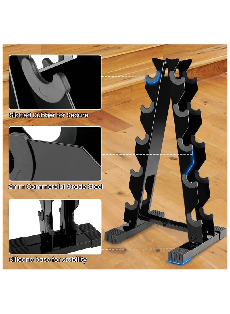 XICEN Dumbbell Rack, 5 Tier A-Frame Weight Dumbbell Storage Rack, Heavy-Duty Vertical Free Weight Rack Stand for Dumbbells - Image 3