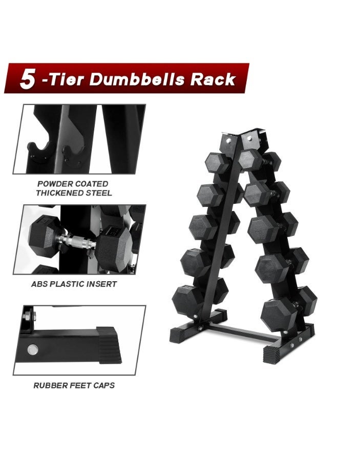 XICEN Dumbbell Rack, 5 Tier A-Frame Weight Dumbbell Storage Rack, Heavy-Duty Vertical Free Weight Rack Stand for Dumbbells - Image 3