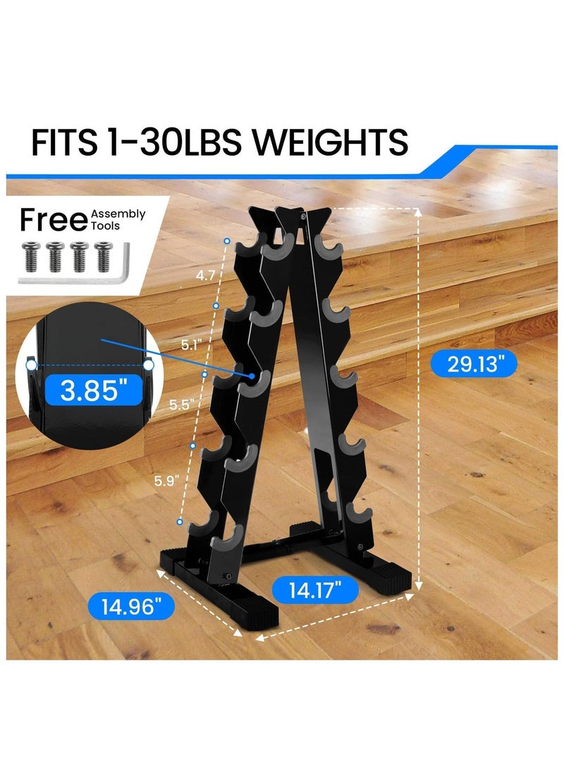 XICEN Dumbbell Rack, 5 Tier A-Frame Weight Dumbbell Storage Rack, Heavy-Duty Vertical Free Weight Rack Stand for Dumbbells - Image 5