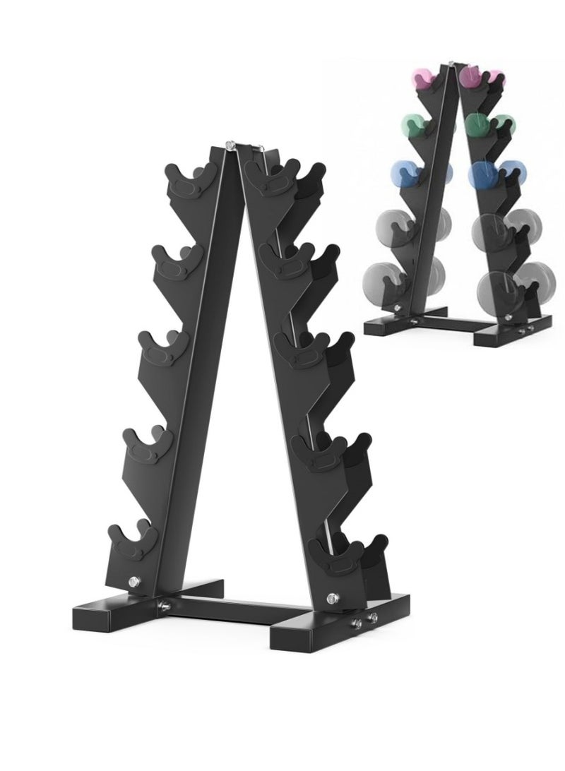 XICEN Dumbbell Rack, 5 Tier A-Frame Weight Dumbbell Storage Rack, Heavy-Duty Vertical Free Weight Rack Stand for Dumbbells - Image 1