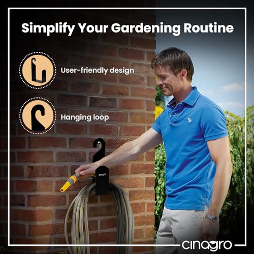 CINAGRO Durable Heavy Duty MS Garden Pipe Stand (Pack of 1 Hang with or Without Wall Mounting, Portable Irrigation Hose Hanger, Garden Pipe Holder Hook (Square Holder, MS Metal) - Image 3