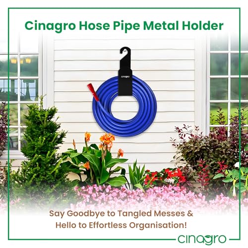 CINAGRO Durable Heavy Duty MS Garden Pipe Stand (Pack of 1 Hang with or Without Wall Mounting, Portable Irrigation Hose Hanger, Garden Pipe Holder Hook (Square Holder, MS Metal) - Image 2
