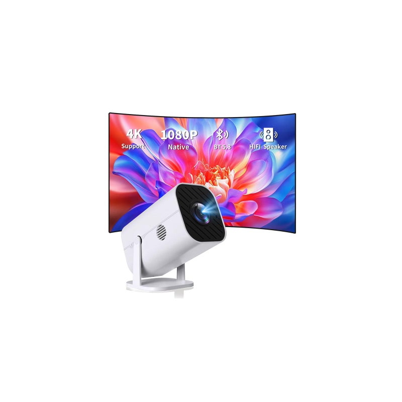 YGSKK Mini Projector for iPhone, 1080P Projector for Bedroom (Built-in Bluetooth 5.3 And Speaker), Supports 4K, 210Â° Rotatable, Small Portable Projector, Compatible Smartphone/TV Stick/PS5/Computer/HDMI/USB - Image 1