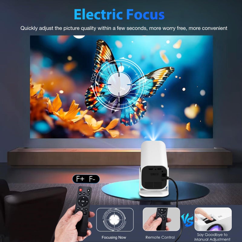 YGSKK Mini Projector for iPhone, 1080P Projector for Bedroom (Built-in Bluetooth 5.3 And Speaker), Supports 4K, 210Â° Rotatable, Small Portable Projector, Compatible Smartphone/TV Stick/PS5/Computer/HDMI/USB - Image 5