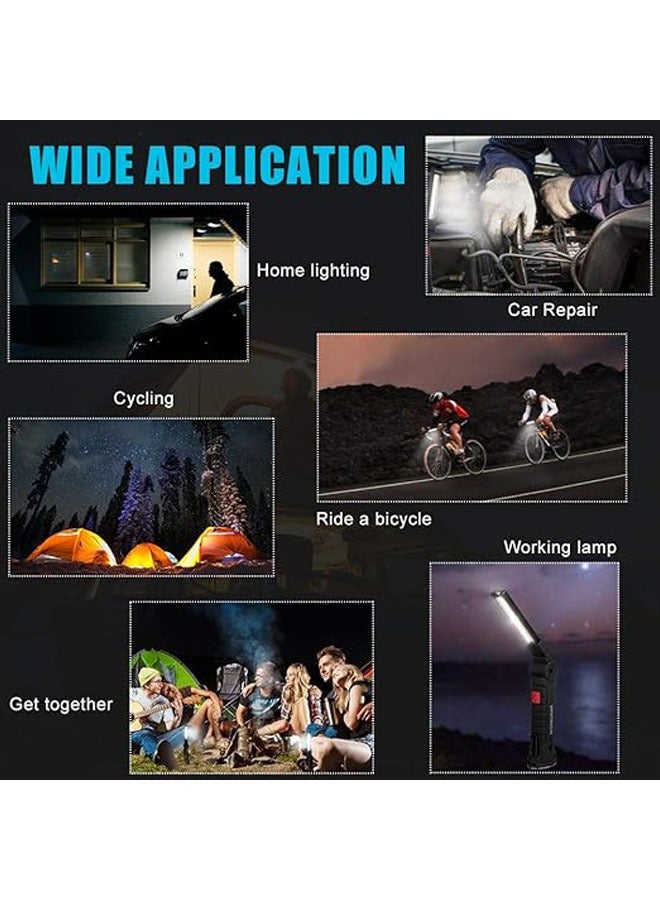 general LED Work Light, USB Rechargeable Work Light with Magnetic Base, 360° Rotation & 5 Lighting Modes Portable Inspection Work Light Home Handheld Flashlight for Repair, Camping, Riding - Image 4