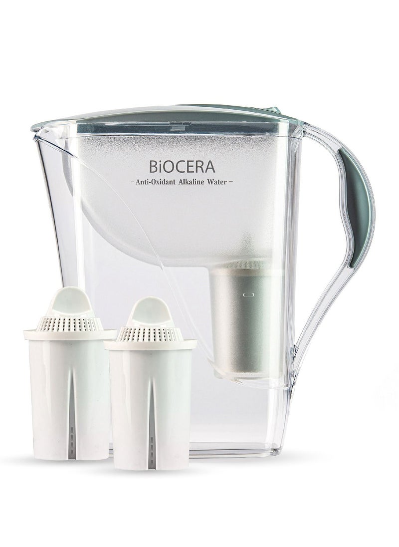 Biocera - Biocera Alkaline Antioxidant Jug Filter For Premium Water Up To 9.5 Ph For Balanced Drinking, Tritan Bpa-Free Plastic Water Jug With Aha Filter Cartridge That Lasts 4 Months - 3 Cartridges, 1.5L - Image 1