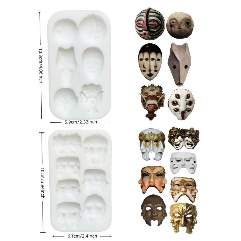 Abstract Mask Cake Molds for Creative Baking Supplies Party Decor - Image 3
