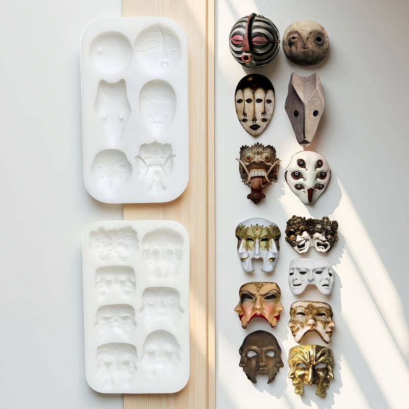 Abstract Mask Cake Molds for Creative Baking Supplies Party Decor - Image 1