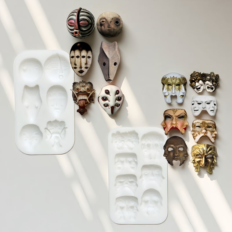 Abstract Mask Cake Molds for Creative Baking Supplies Party Decor - Image 2