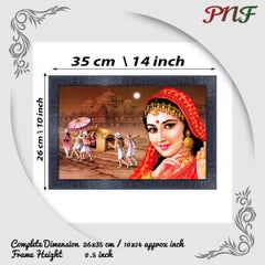 PNF pnf Poster And Frames Rajasthani Art Wooden Photo Frame With Acrylic Sheet | For Living Room, Bedroom | Home Decoration Item | Best Gifting Option (10 * 14inch,Multicolour,Synthetic) 30046  - Image 2