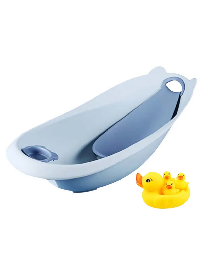 STAR BABiES Smart Sling 3-Stage Tub - Grey With Free Rubber Duck Toy Pack Of 4 Yellow - Image 1