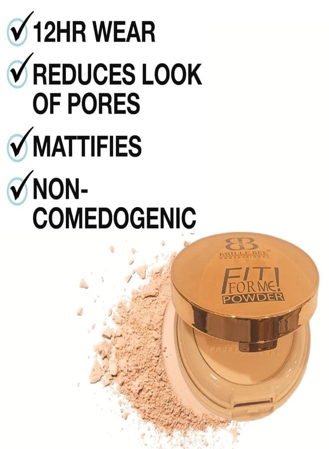 Brille Bee Fit For Me Compact Powder, Long-Lasting Matte Finish (Beige) - Image 2