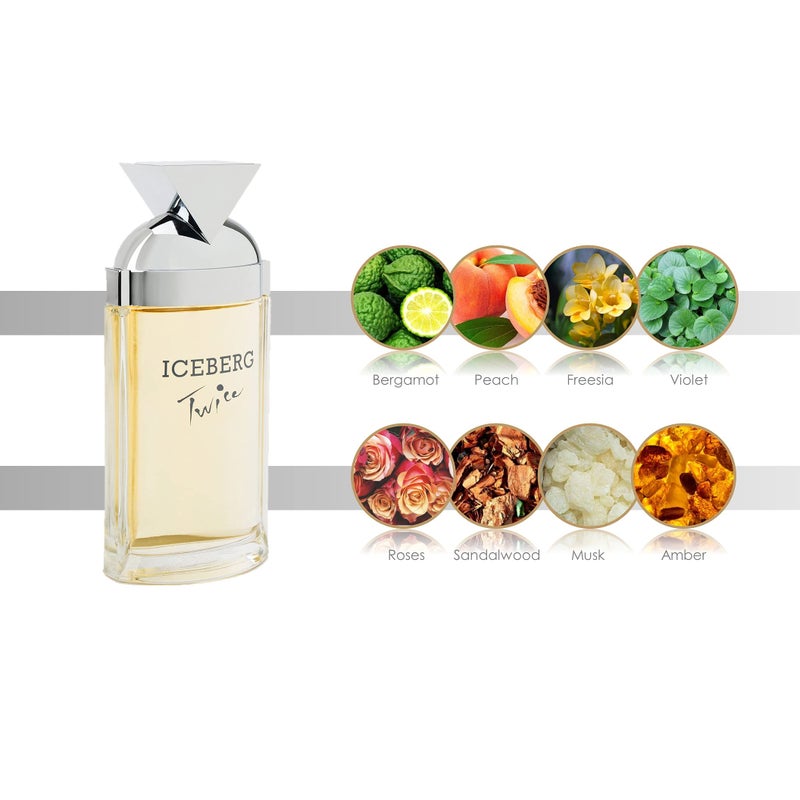 ICEBERG Twice Woman - Floral Aquatic Fragrance For The Modern Woman - Fresh And Bright Feminine EDT Spray Perfume For Women - Invigorating Notes Of Freesia, Cyclamen, Amber, Sandalwood - 3.3 Oz - Image 2