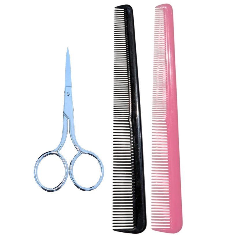 Generic Mini Eyelash Trimming Tools Stainless Steel Beauty Trimming Nose Hair Scissor With 2 Plastic Combs  - Image 1