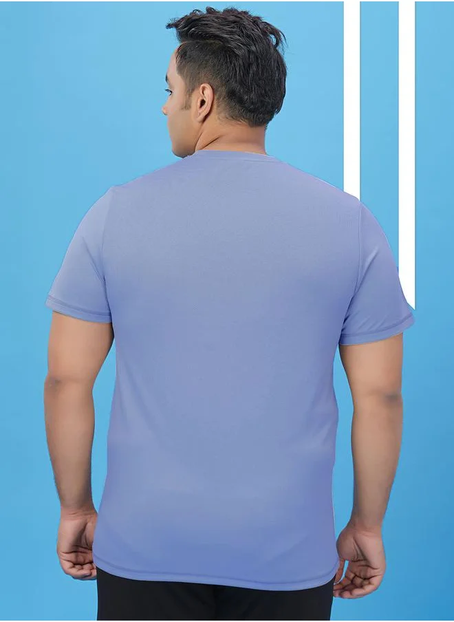 Technosport Technosport Plus Size Solid Round Neck Slim Fit T-Shirt with TECHNOCOOL+