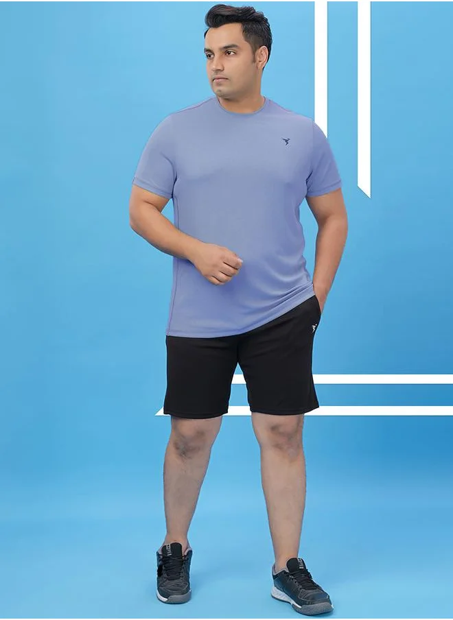 Technosport Technosport Plus Size Solid Round Neck Slim Fit T-Shirt with TECHNOCOOL+