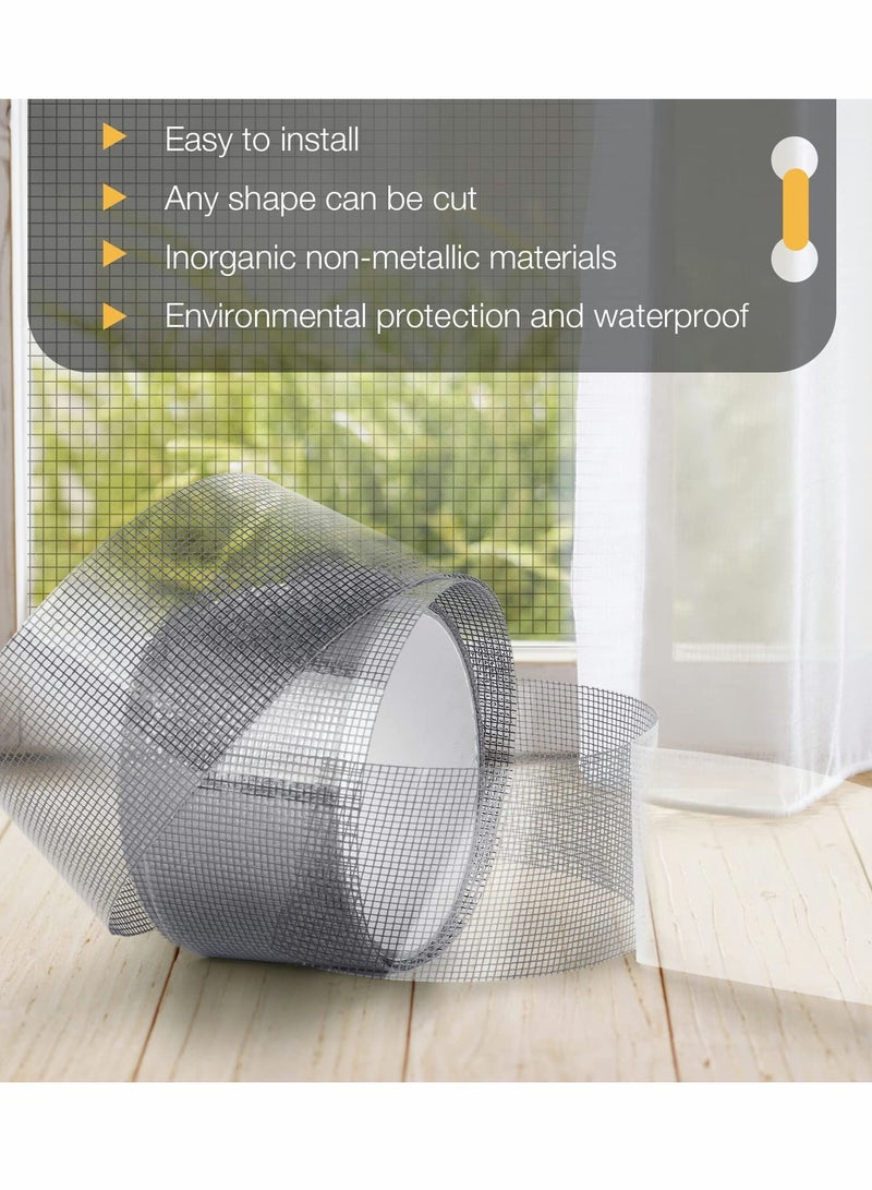 Excefore Window Screen Repair Kit, 2 Pcs Strong Adhesive & Waterproof Fiberglass Covering Mesh Tape  - Image 2