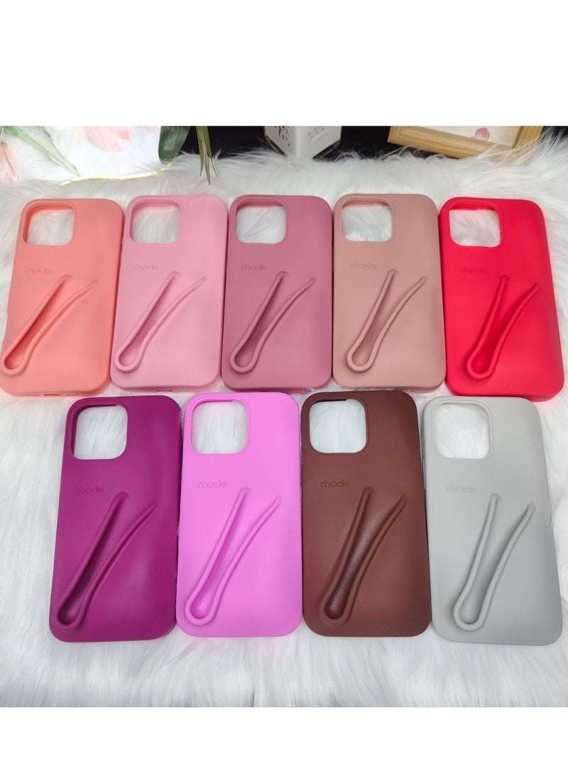 rhode Silicone Lip Holder for Cell Phone Lip Gloss Adhesive Sleeve for Phone, Lip Holder Stick-on Phone Case  Back Stick On Holder for iPhone Phones（Ribbon） - Image 5