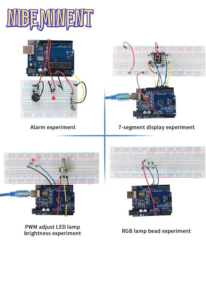 NIBEMINENT UNO R3 Getting Started Kit - Stepper Motor, LCD1602, Servo Motor, Relay, Prototype Shield, etc. for beginners of Arduino projects - Image 3