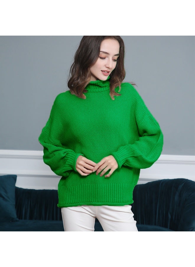 NIBEMINENT Autumn/Winter  Turtleneck Sweater Women's High Neck Knit Pullover Soft Comfortable Top Loose Jumper - Image 1