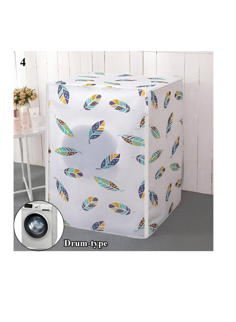 Waterproof Washing Machine Cover - Durable Material Dust & Moisture Protection for Automatic Washers, Random Design - Image 3