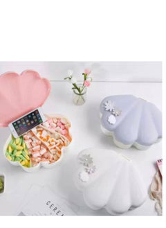 Generic Multi-purpose Candy and Snack Box Sea Shell Pattern, Clear Bonbonniere Divided Candy and Snack H  - Image 1