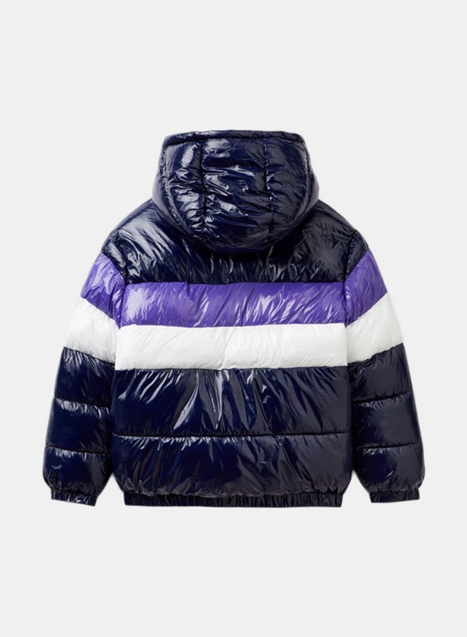 بينيتون جاكيت أولاد كبير الحجم مبطن بكتل ألوان - Image 2