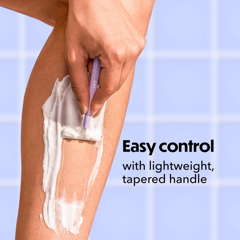 BIC Silky Touch Women's Disposable Razors; With 2 Blades; Pretty Pastel Razor Handles; 10 Count Value Pack of Shaving Razors - Image 3