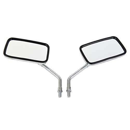 Rawsomes 10 mm Bolt Chrome Motorcycle Universal Handlebar Rear view Side Mirrors Compatible with Harley Kawasaki Suzuki Aprilia Street Bike Cruiser Scooter Mirror SIZE: 125mm X 70mm (Chrome Silver) - Image 4