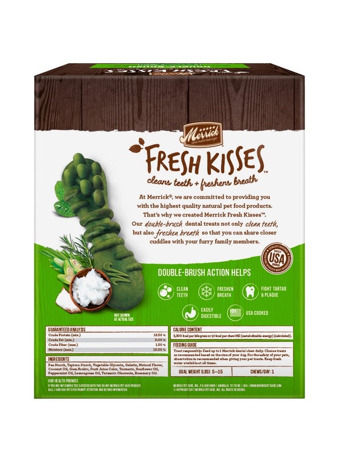 Merrick Fresh Kisses Double-Brush Dental Dog Treats, Infused with Coconut & Botanical Oils, Cleans & Freshens Breath for X-Small Dogs, 78 Dental Dog Treats/Pack (Pack of 2) - Image 3
